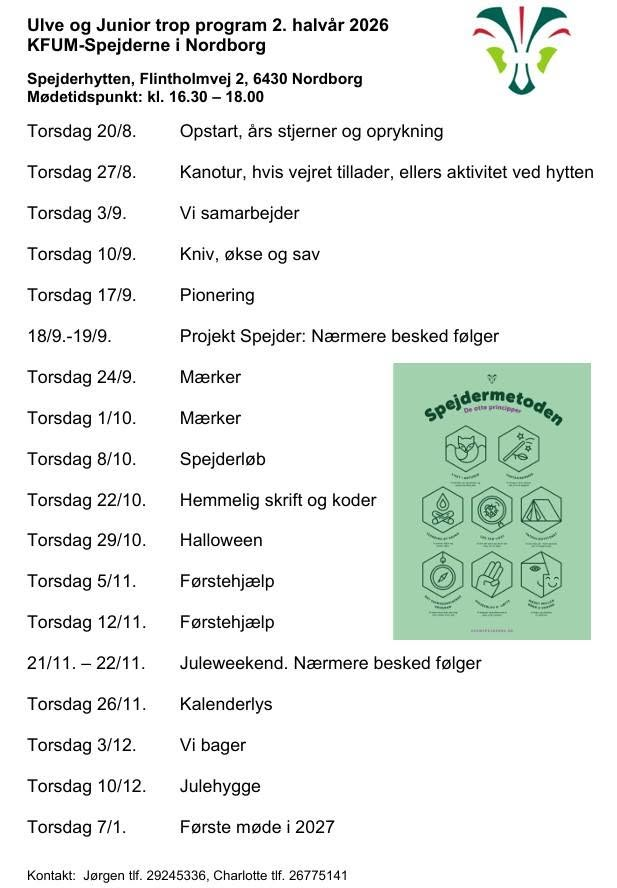 Det originale program for andet halvår 2026